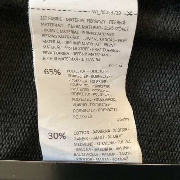 Reserved Women’s Sweatshirt Sz M Black Denim Distressed Sleeves Grunge Edgy Top - Picture 12 of 12